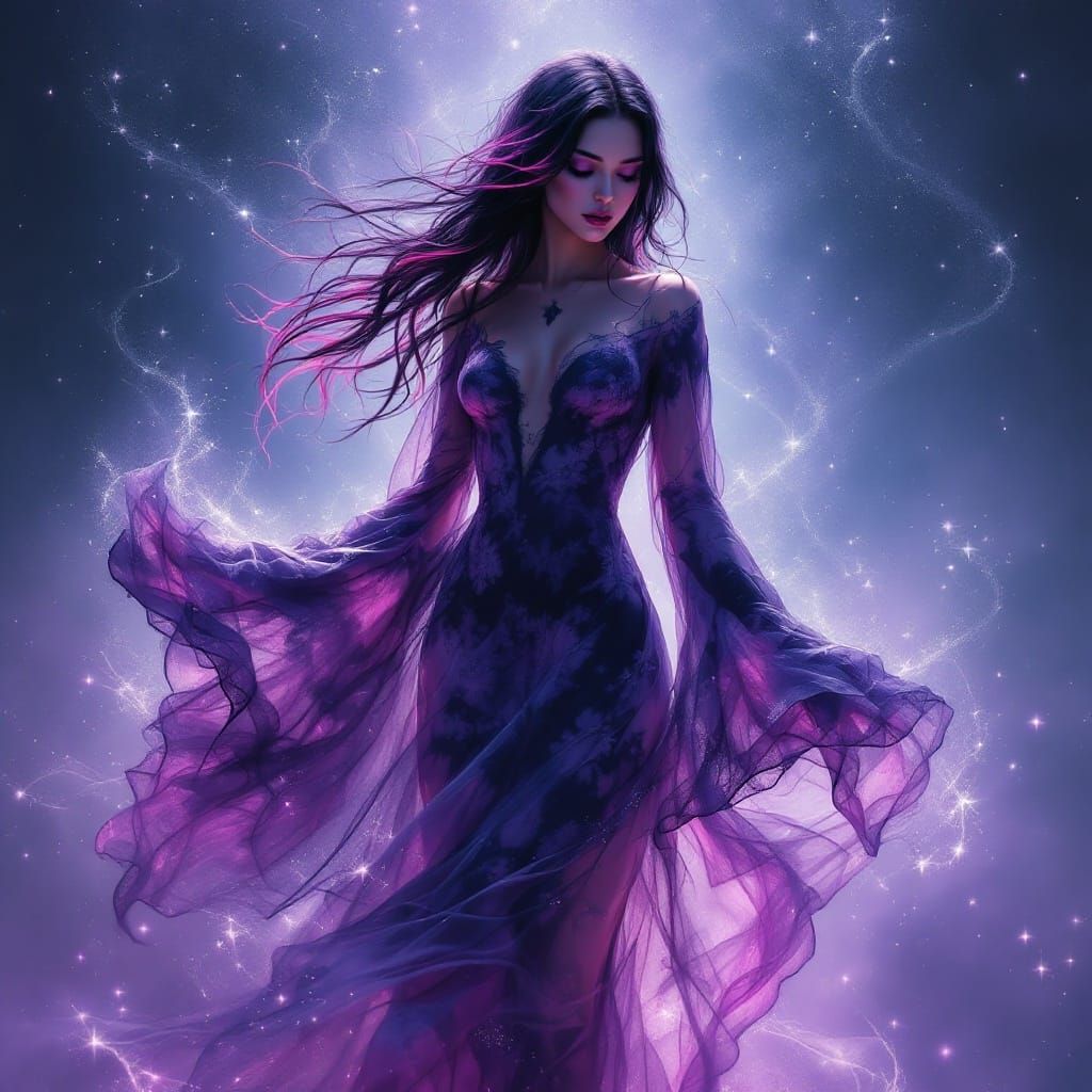 Ethereal Enchantress in a Mystical Realm