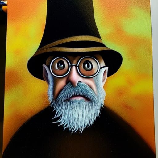 Terry Pratchett in Tim Burton Style