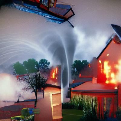 Apocalyptic Waterspout and House Fires