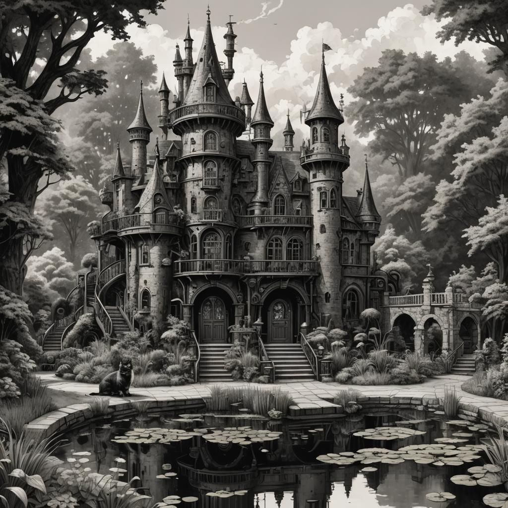 Sinister Castle with Steampunk Engine