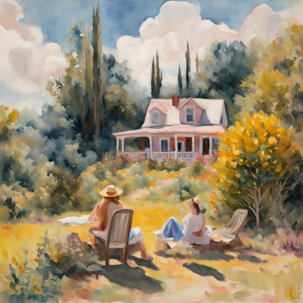 Impressionist Masterpiece: Woman Lies at Property