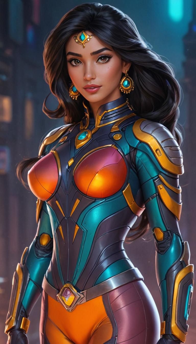 Princess Jasmine in Futuristic High-Tech Power Suit
