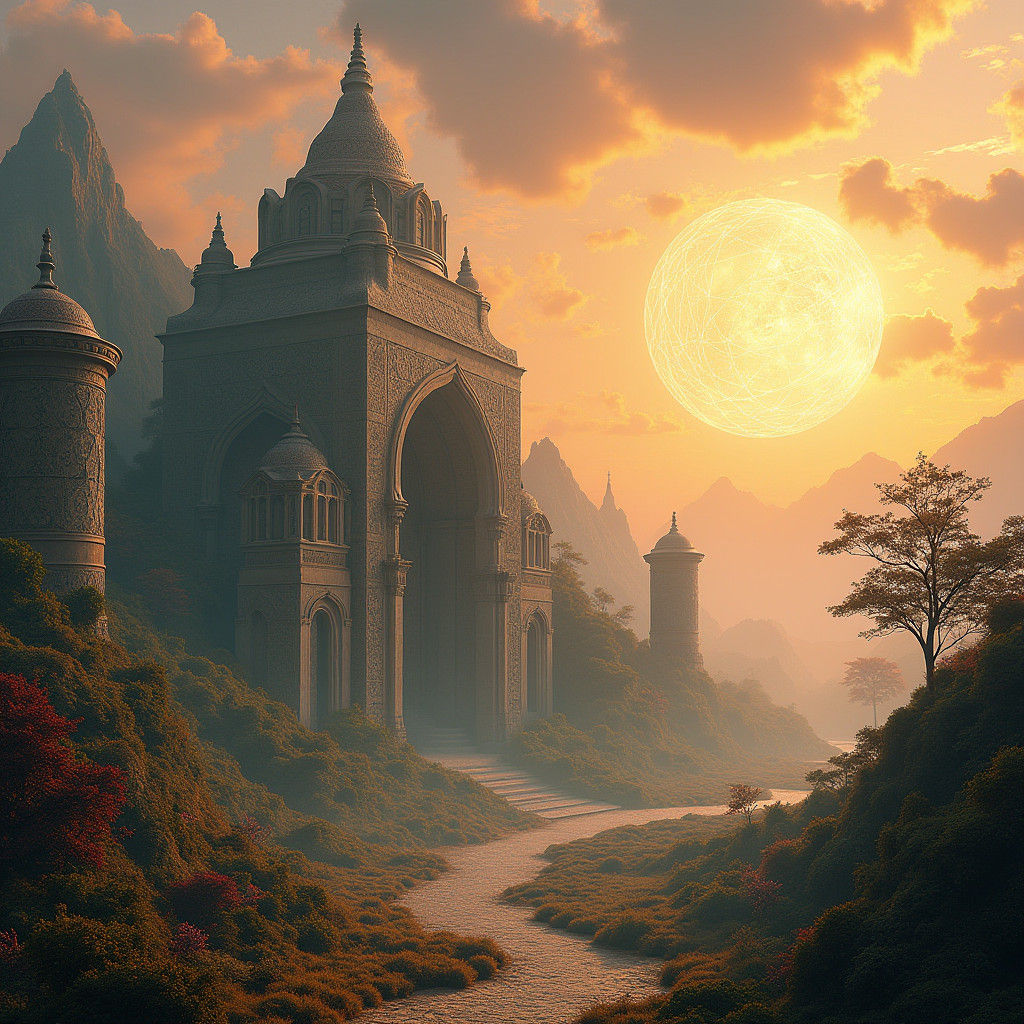 Mystical Temple in Fantasy Realm of Amrta Kosta