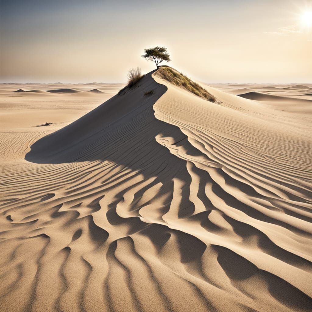 Ethereal Singing Sand Dunes in Desert Landscape