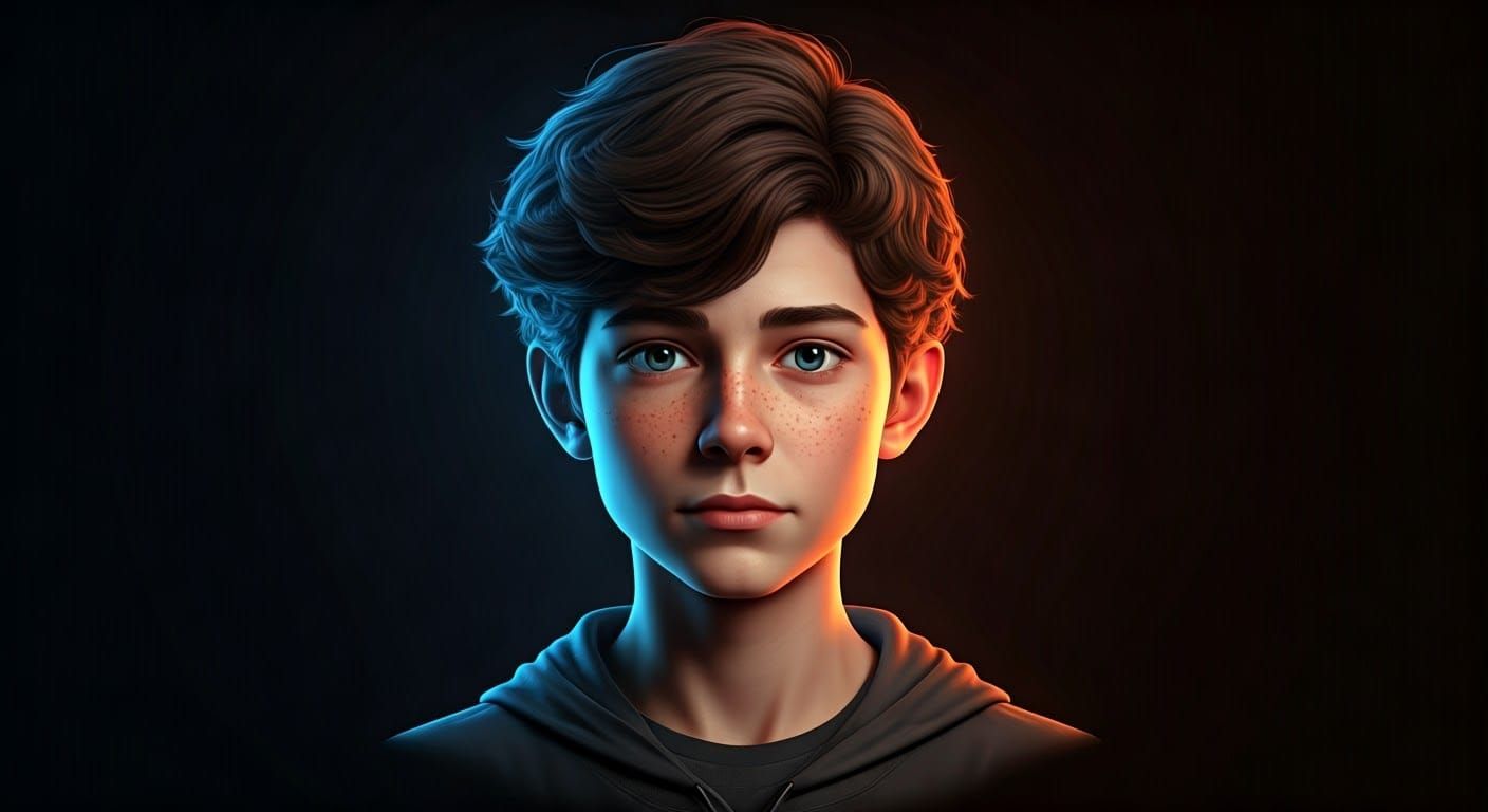 Surreal Teenage Boy Portrait in Unreal Engine 5 Style