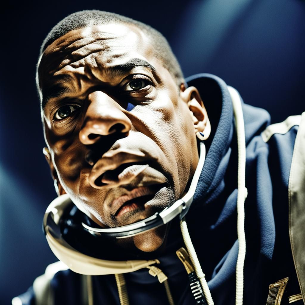 Hyperrealistic Portrait of Jay-Z in Gritty Style
