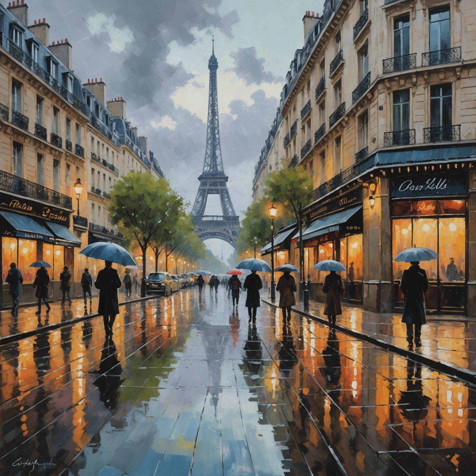 Rainy Day in Paris: An Impressionist Painting