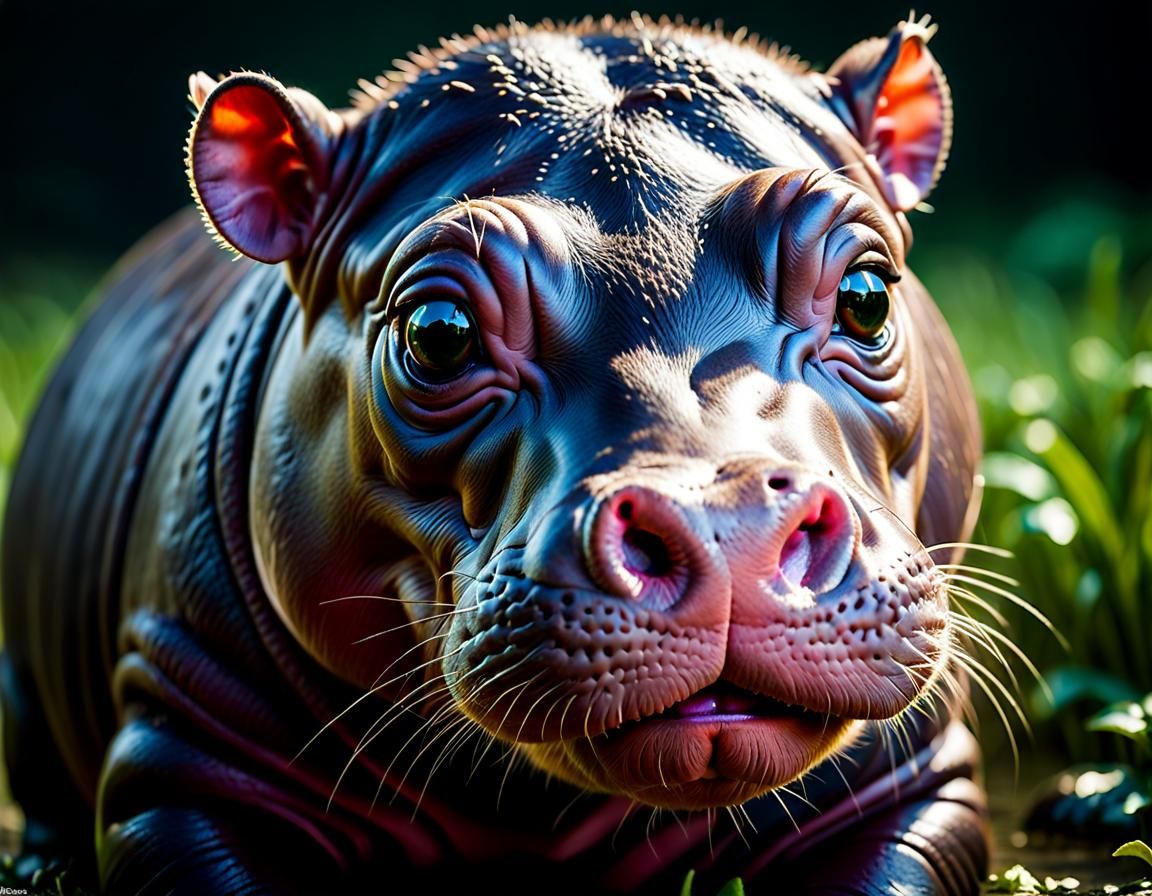 Famous Pygmy Hippo: Moo Deng in Pop Art Style