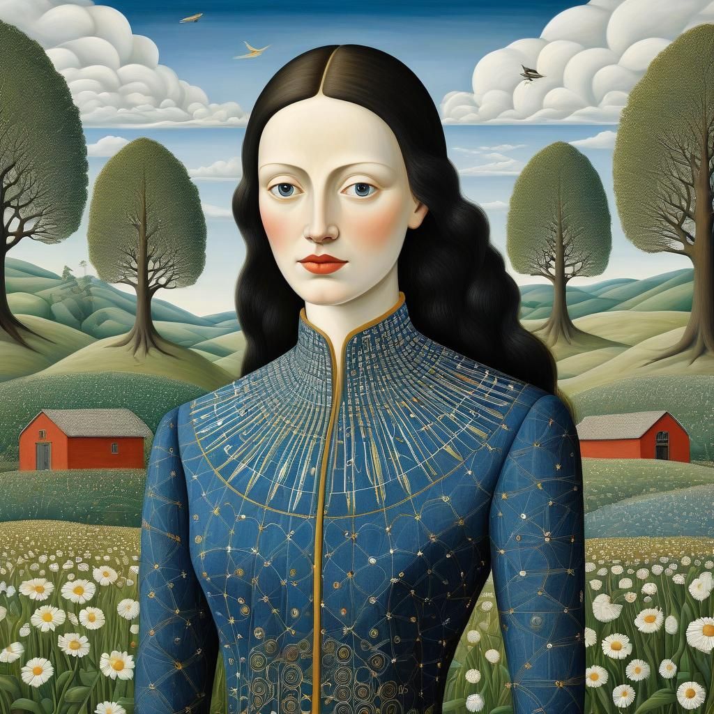 Fairytale Girl with Birds in Dreamscape