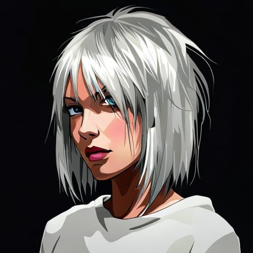 Cosmic Sad Girl: Anime Pop Art Fusion