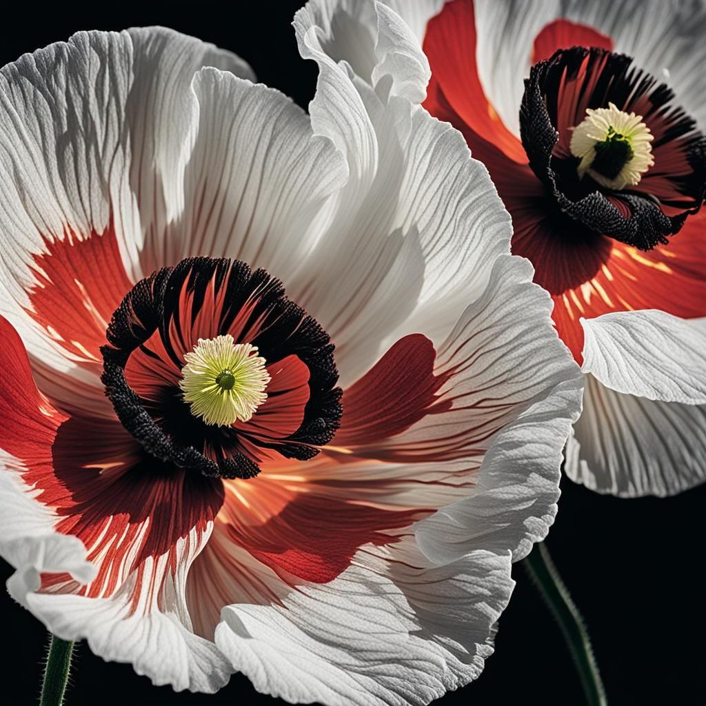 Backlit Iceland Poppies Macro Photograph