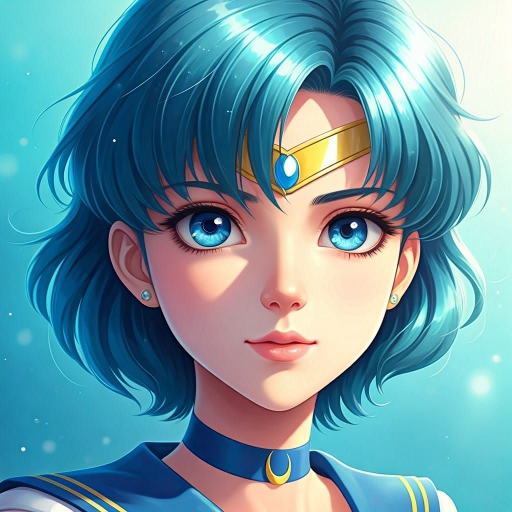 Sailor Mercury Illuminated by Soft Ethereal Light