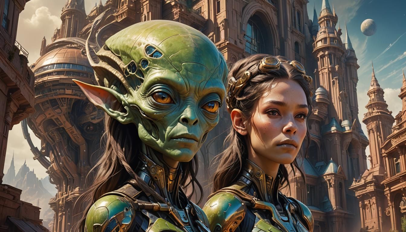 Alien on Exoplanet in Artgerm and Rutkowski Style