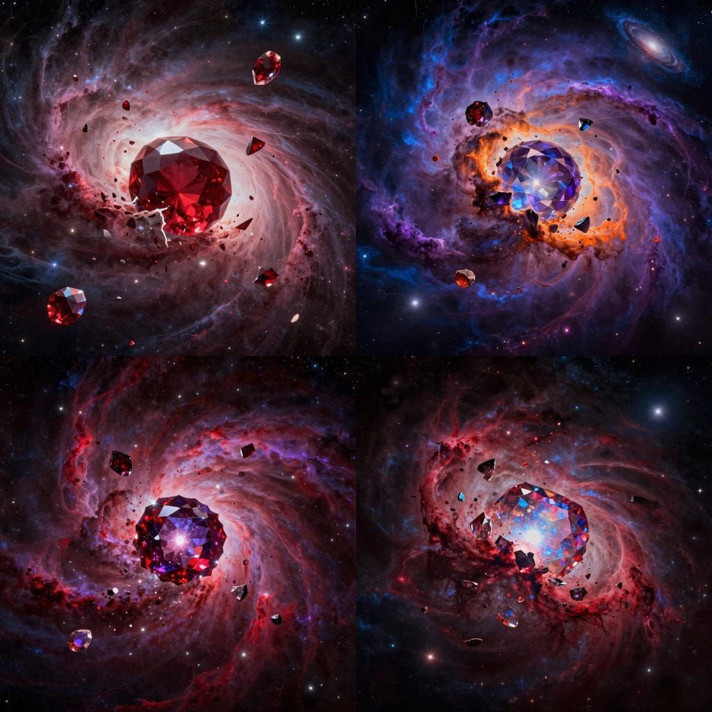 Garnet Jewel Shatters into Cosmic Infinity