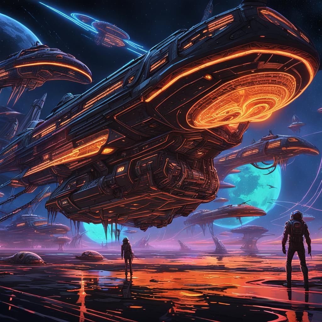 Anime Sci-Fi Battle in Space