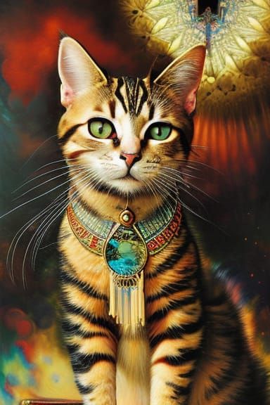 Elegant Cat: A Sublime Digital Art Expression