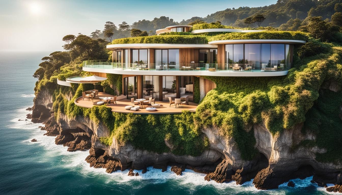 Modern Cliffside Villa with Ocean View Photography