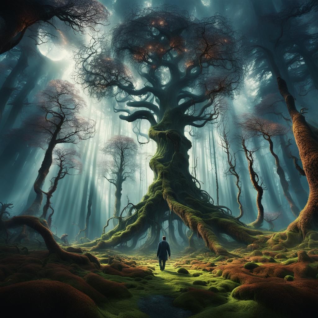 Dreamlike Glass Forest Scene in Unreal Engine 5 Style