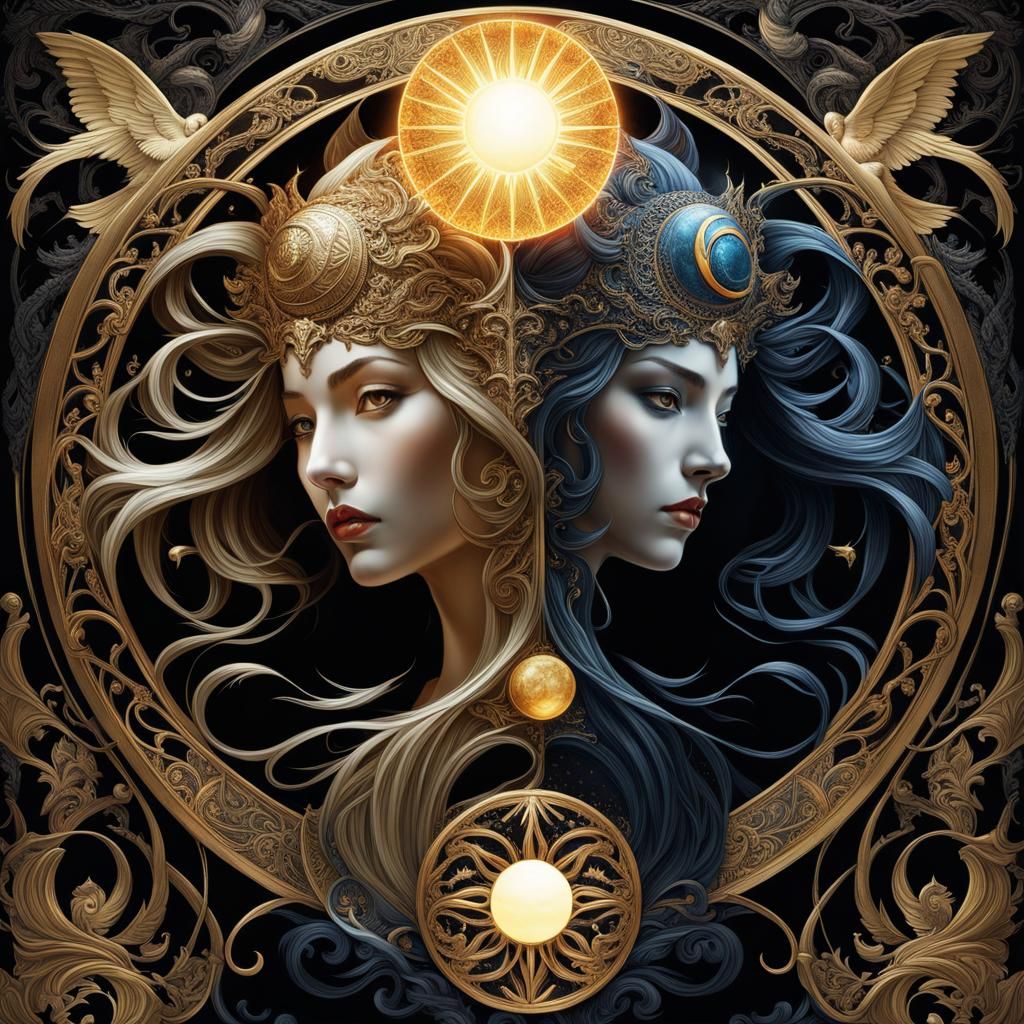 Goddess of the sun, goddess of the moon