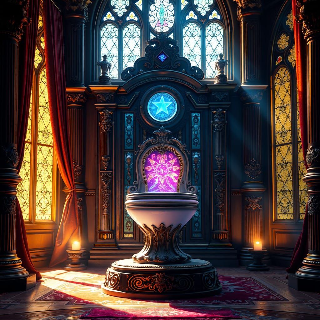 Majestic Toilet in Grand Fantasy Throne Room