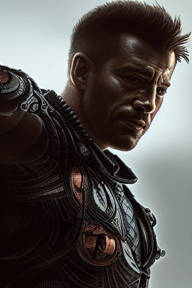 Photorealistic Ronin Character Art in Cinematic Style