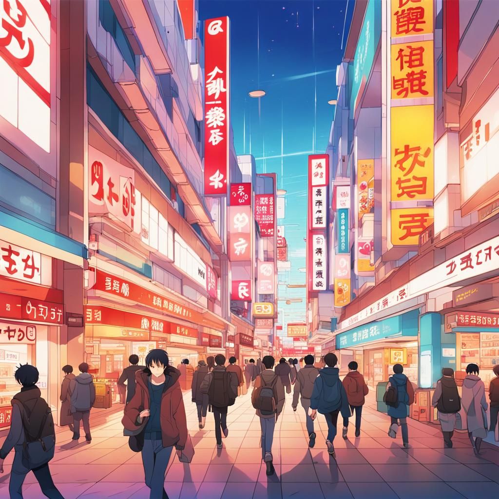 Retro Anime 1990s Japanese Shopping Mall Interior