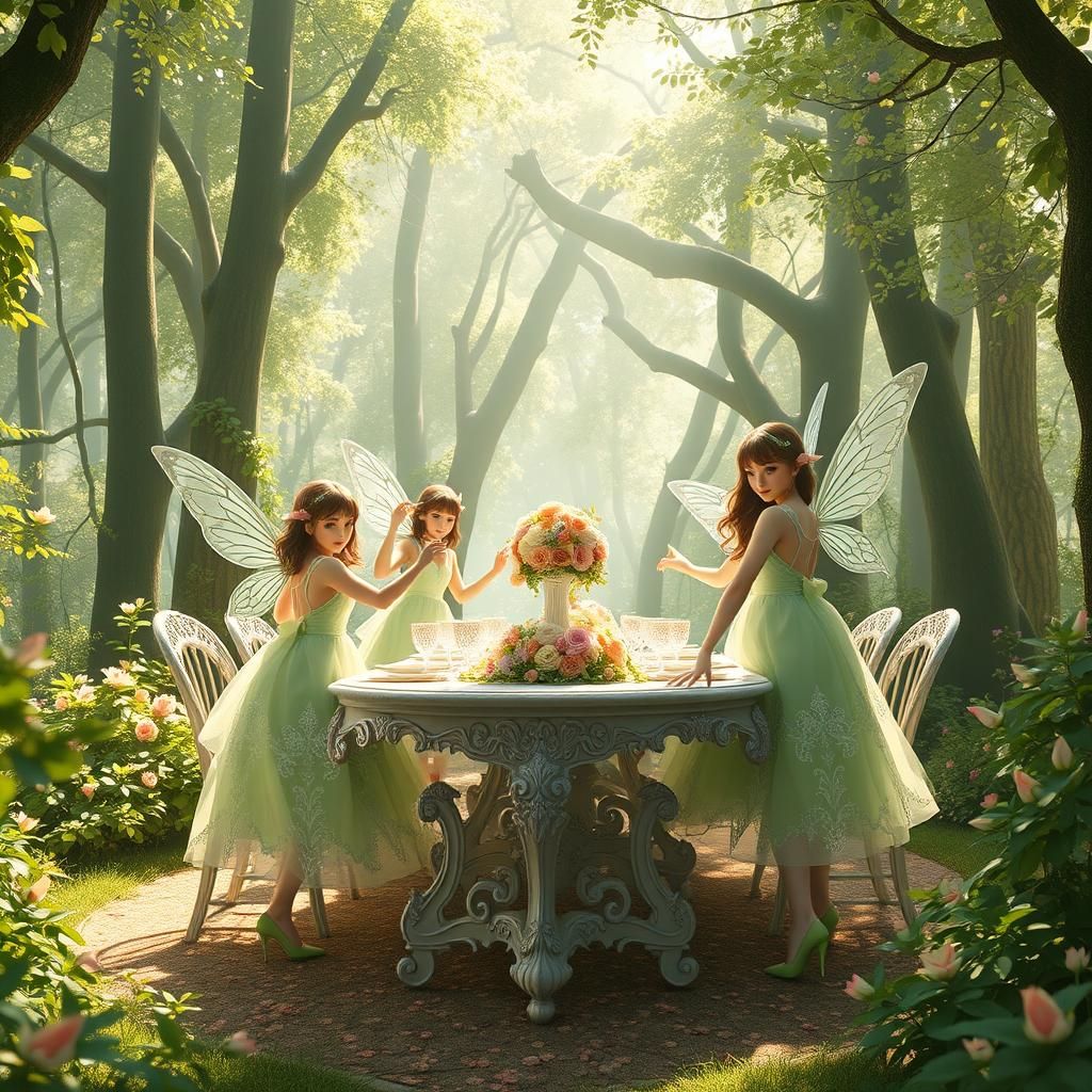 Whimsical Forest: Fairies' Pastel Tea Party