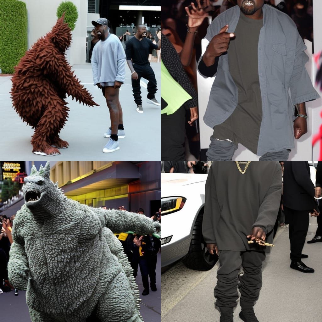 Kanye West as Godzilla: An AI Generated Image