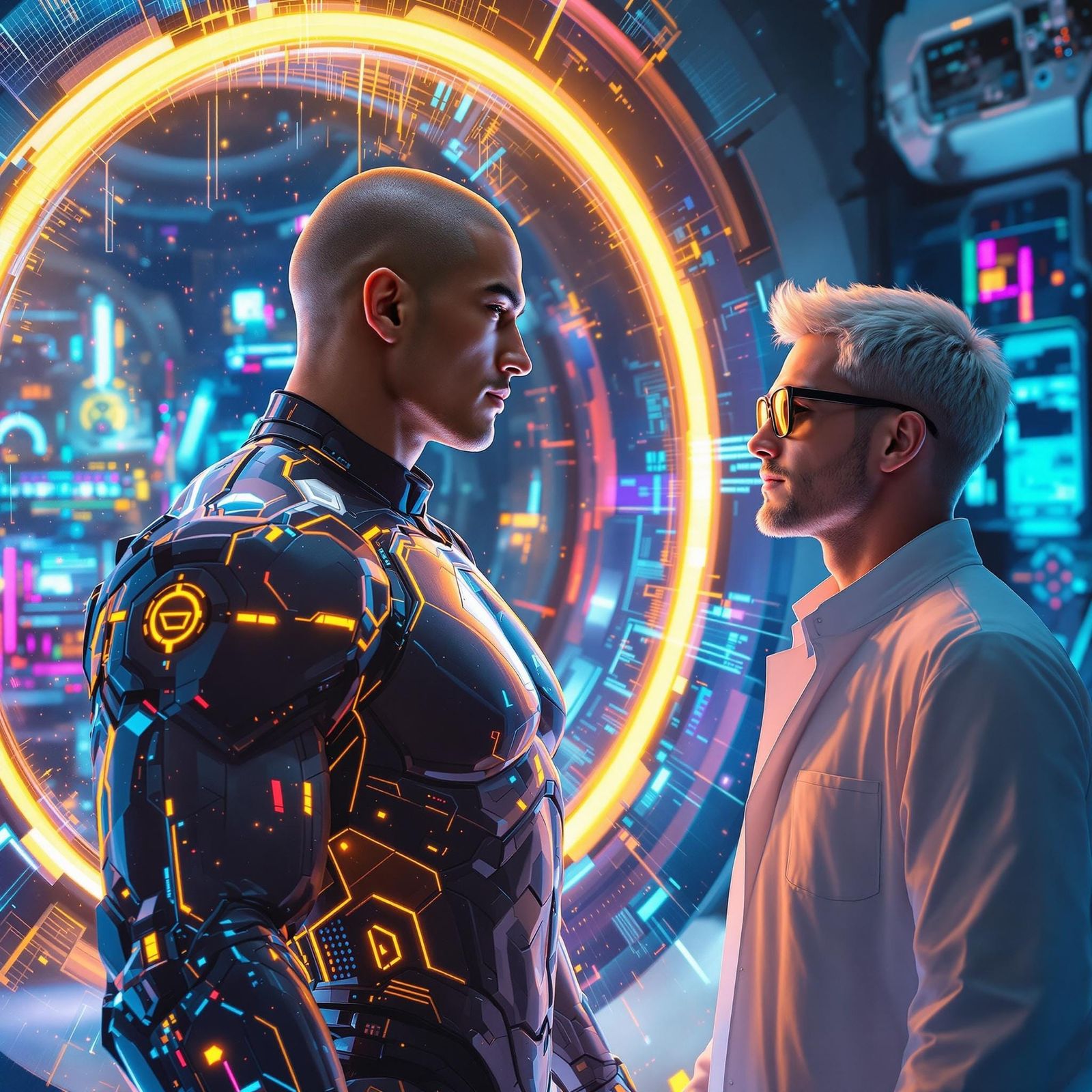 Hyperrealistic Athlete Emerges in Futuristic Lab