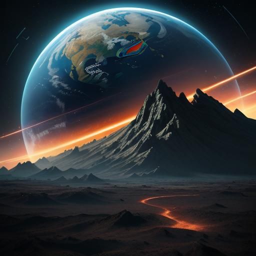 Apocalyptic Planet in Outer Space: 3D Render