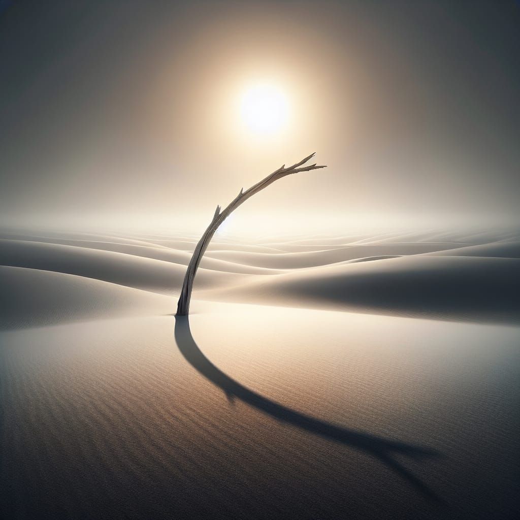Ethereal Minimalist Landscape at Golden Hour