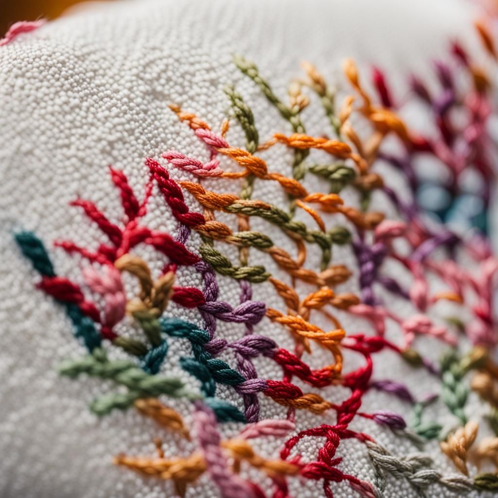 Macro Embroidery Stitches in Sharp Focus