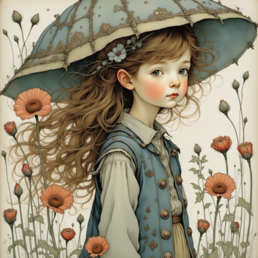 Surreal Girl in a Whimsical World