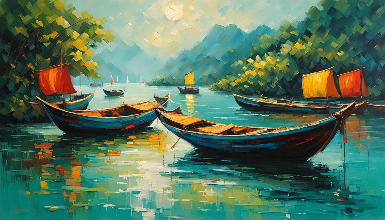 Andreas Rocha-Inspired Masterpiece: Traditional Vietnamese B...