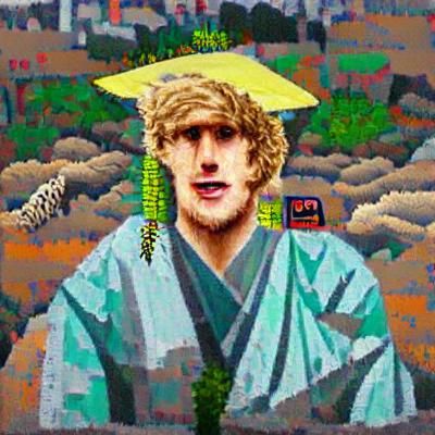 Logan Paul goes to Japan, the Video Game. pixel art. 8 bit. nes.