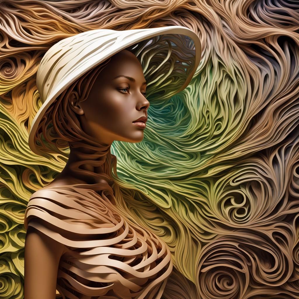 Dynamic 3D Collage with Dreamlike Smoke Tendrils