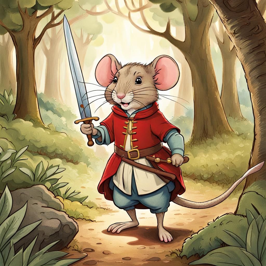Redwall Mouse Warrior in Beatrix Potter Style