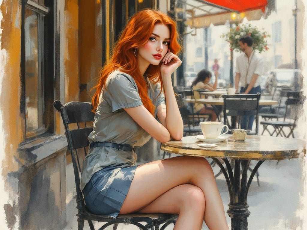 Warm Light Captured in Elegant Café Scene