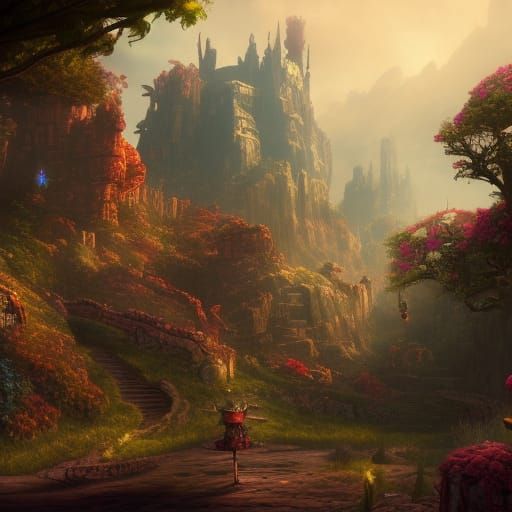 Detailed Matte Painting: Alice in Wonderland