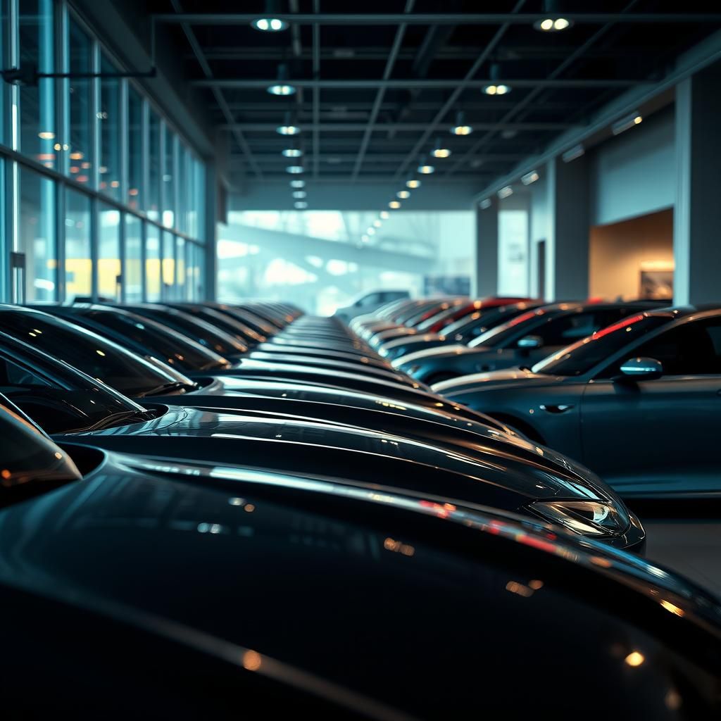 High-Definition Car Showroom with Sleek Vehicles