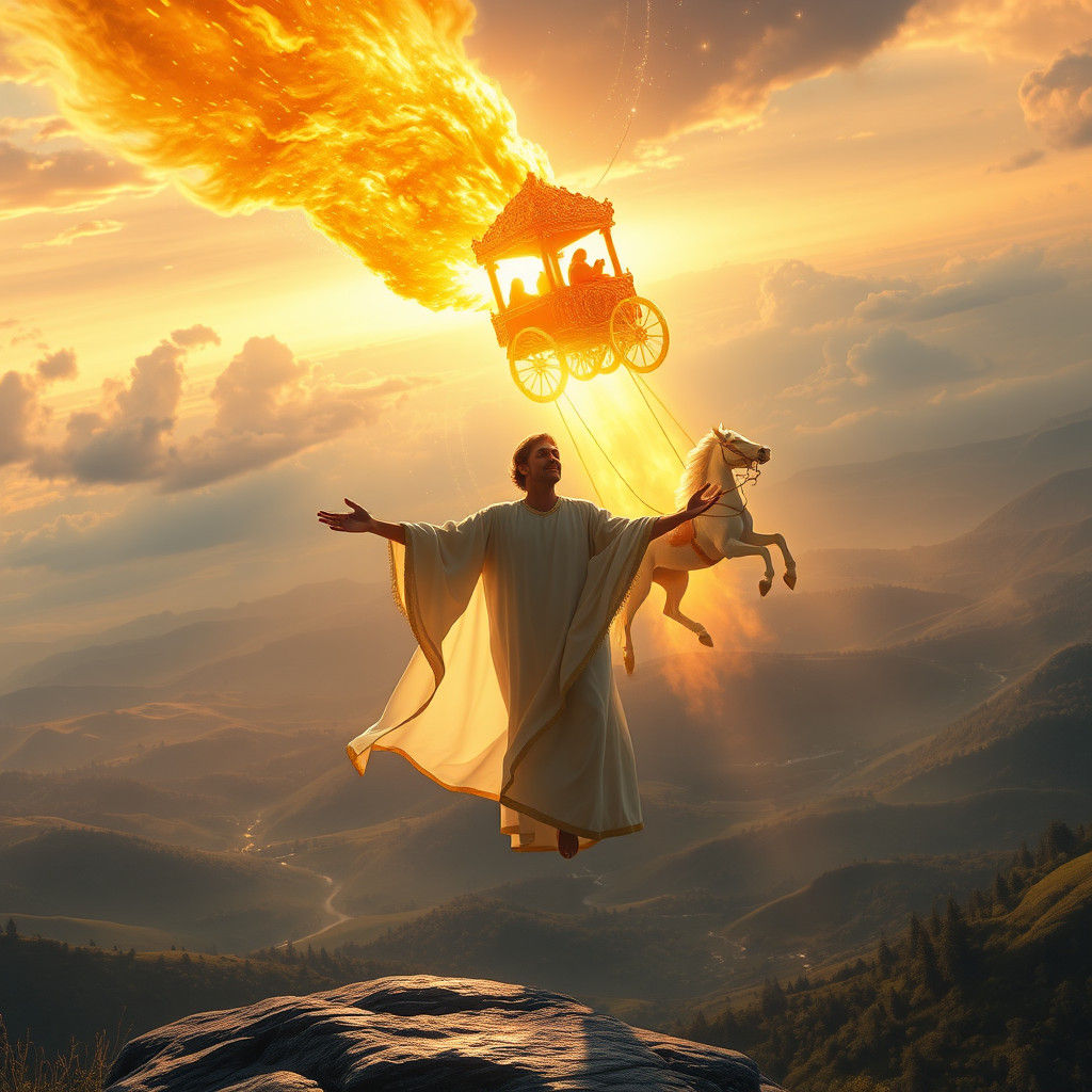 Enoch's Celestial Ascent in a Fiery Chariot
