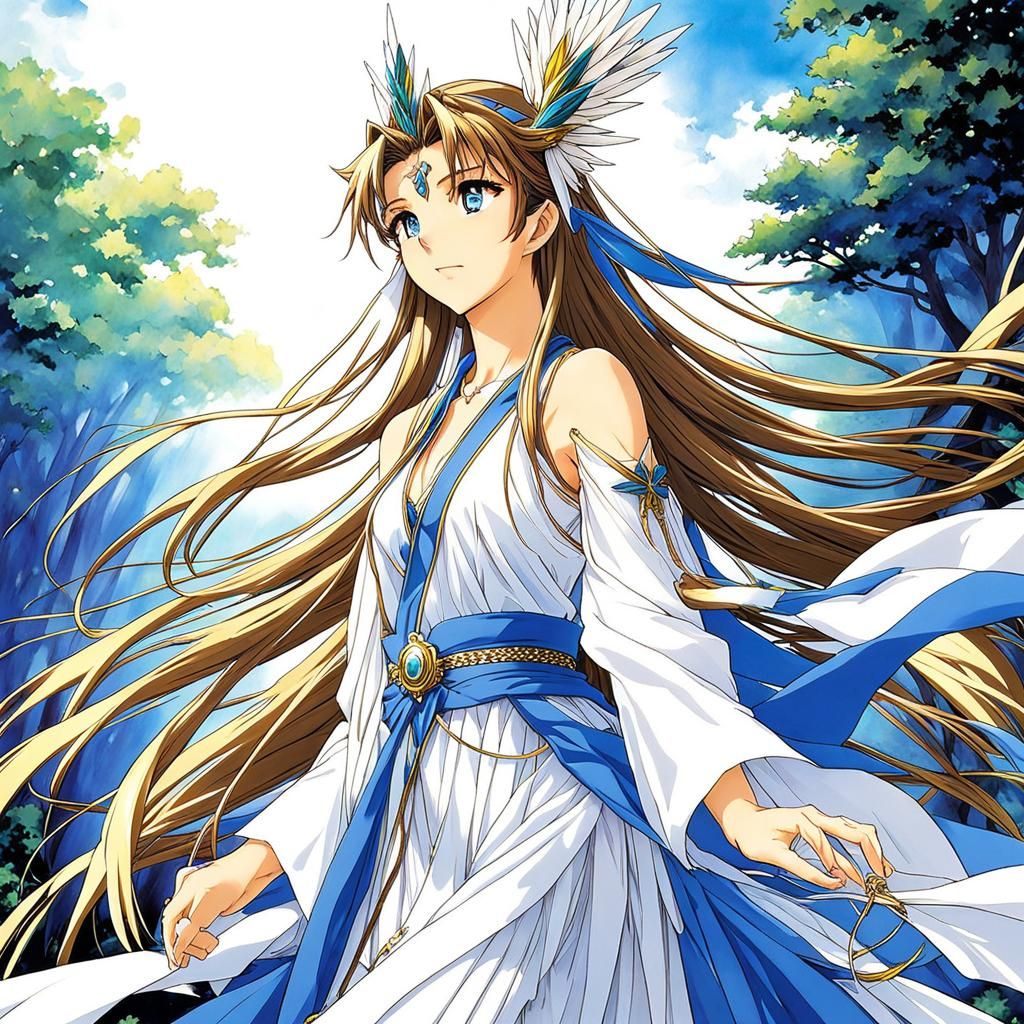 Belldandy in Anime Key Visual Style
