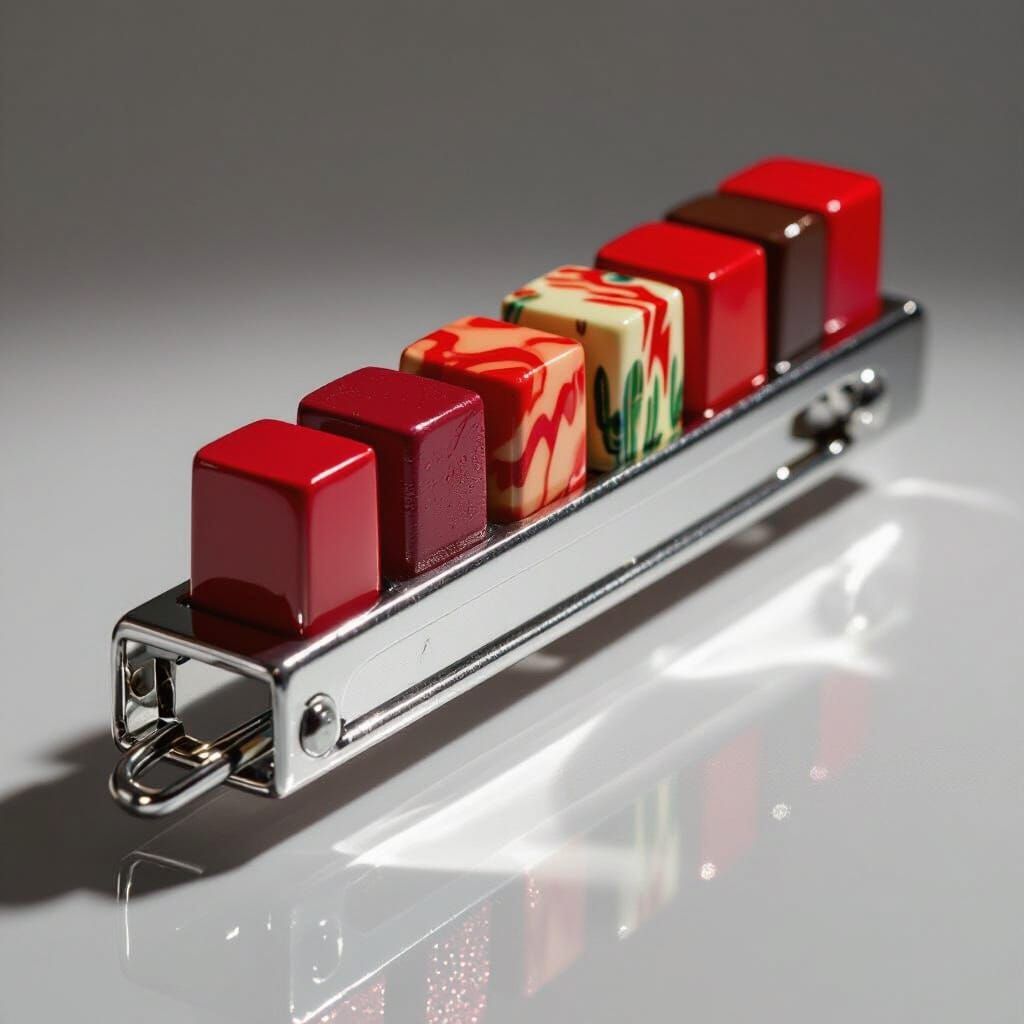 Metallic Safety Pin Piercing Lipstick Chunks