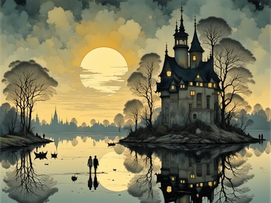 New Morning Landscape in Impressionist Style