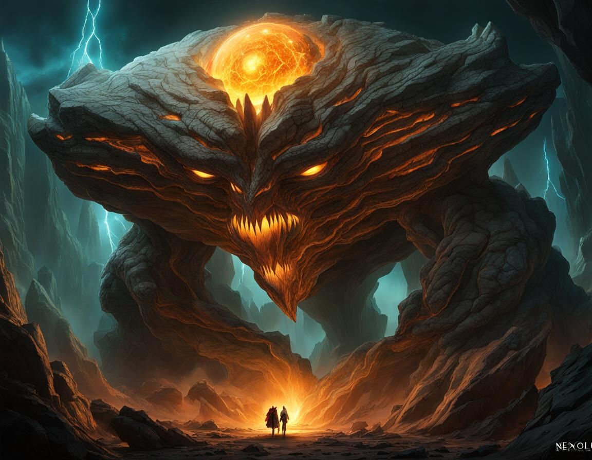 Living Stone Goliath with Pulsating Energy Veins