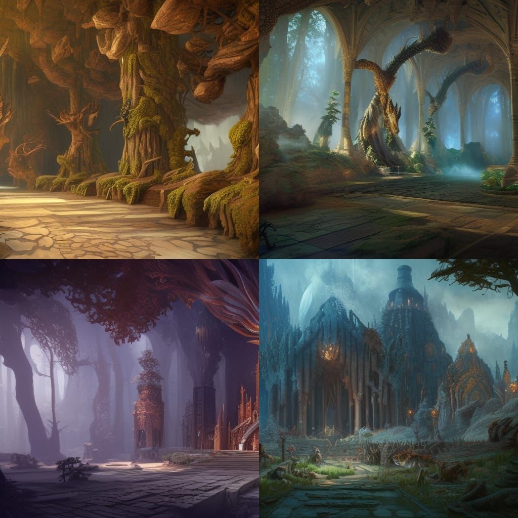 Fantastical Wolf Shifter Meeting Hall Concept Art