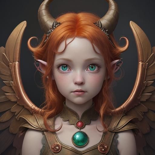 Tiefling Angel Baby: Whimsical Concept Art