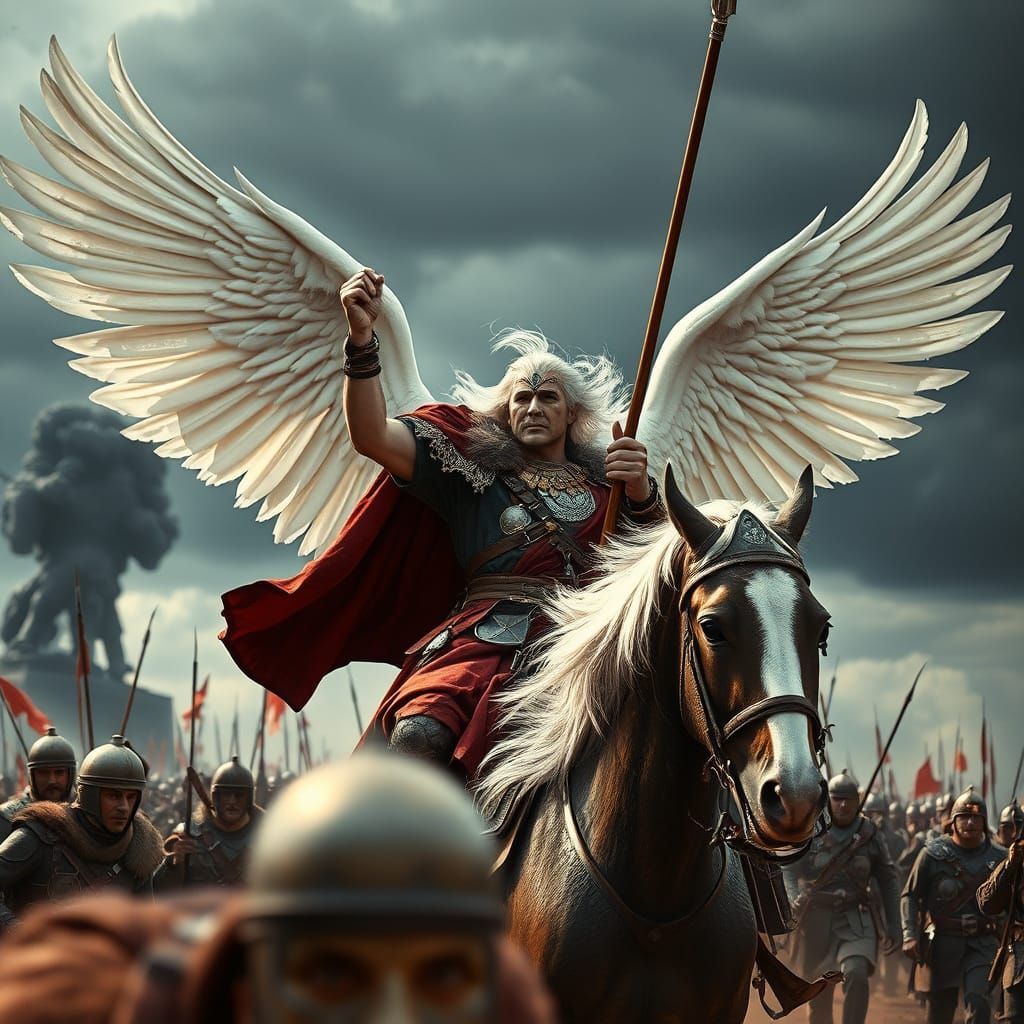 Polish Winged Hussar About to Charge, Photorealistic