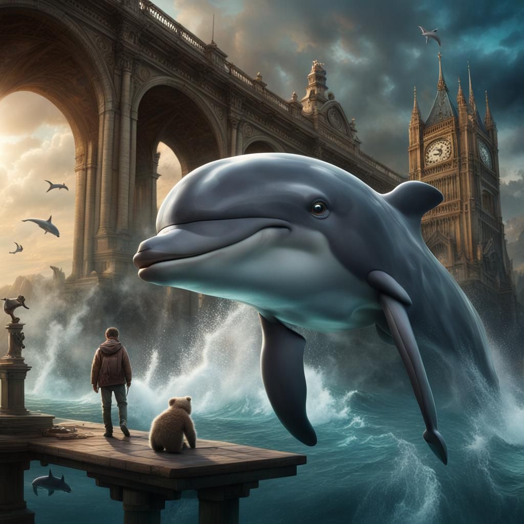 Dolphins and Bears: Epic Cinematic Digital Painting