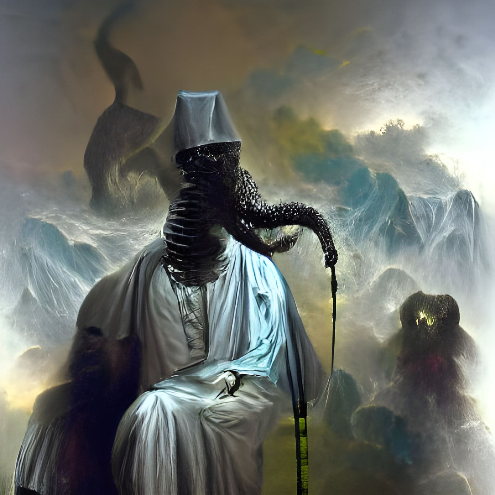 Nyarlathotep in a Dark Engraving Style